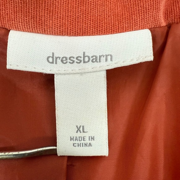 Dressbarn Women XL Corduroy Blazer Jacket Orange Single Button Pockets - Picture 10 of 15